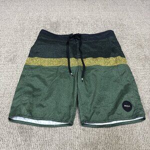 RVCA Board Shorts Green Drawstring Men’s Size 32